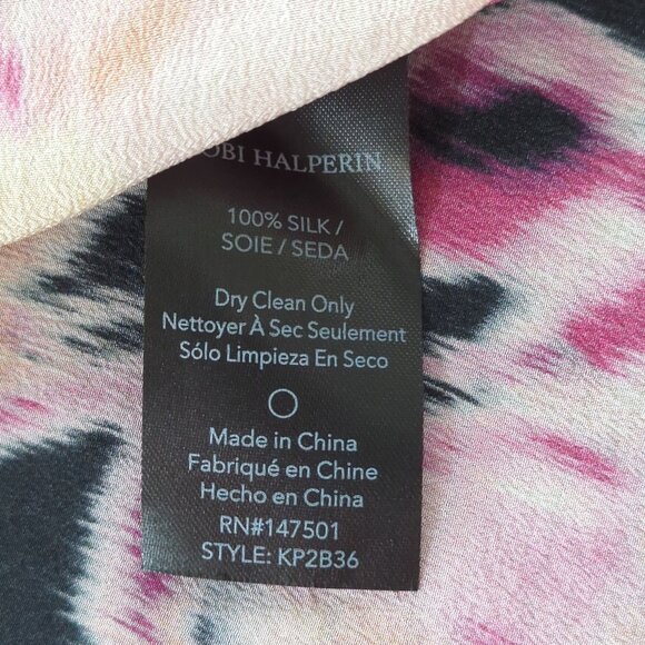 Kobi Halperin Mabel abstract Floral art career‎ soft elegant silk blouse size S - Picture 8 of 16